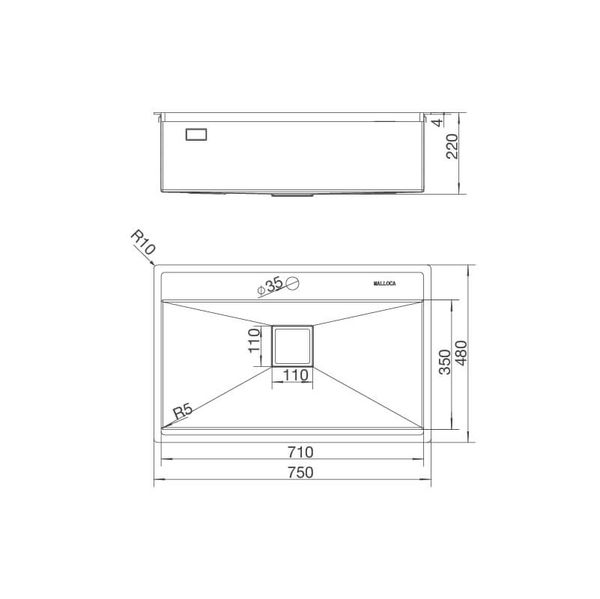 Chậu rửa bát âm Malloca MS 6302 ST