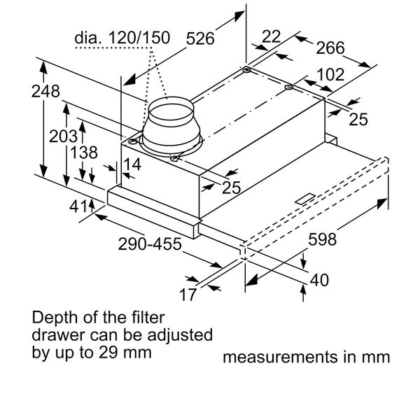 Máy Hút Mùi Âm Tủ Bosch DFL064W53B Serie 4