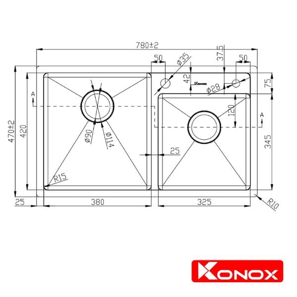 Chậu rửa Konox KN7847DO
