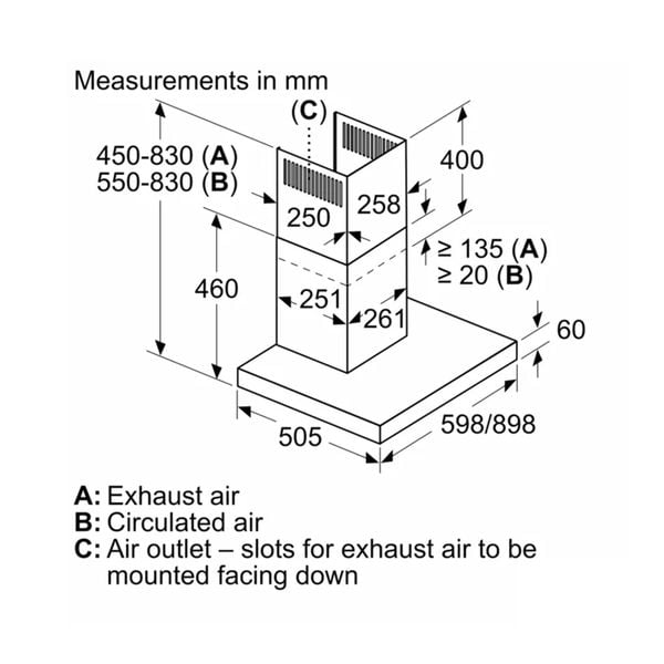 Hút mùi áp tường Bosch DWB67BK61T Serie 4
