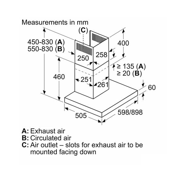 Hút mùi áp tường Bosch DWB97BK61T Serie 4