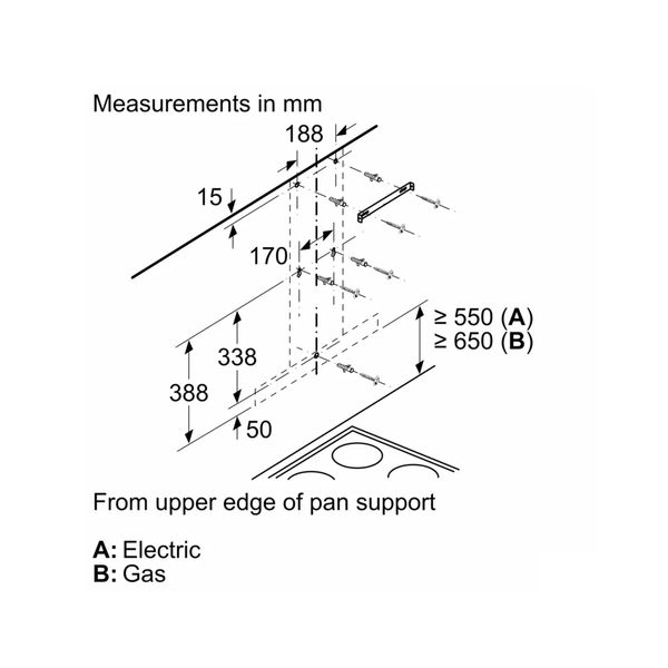 Hút mùi áp tường Bosch DWB97BK61T Serie 4