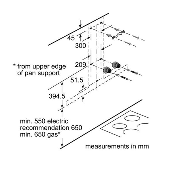 Máy hút mùi áp tường Bosch DWB98JQ50B Serie 8