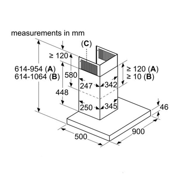 Máy hút mùi áp tường Bosch DWB98JQ50B Serie 8