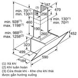 Hút mùi áp tường Bosch DWK67CM60B Serie 6