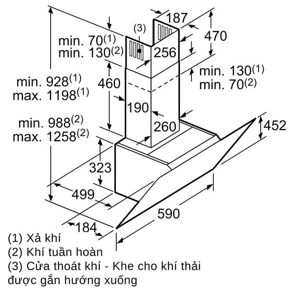 Hút mùi áp tường Bosch DWK67CM60B Serie 6