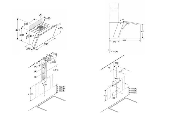 Hút mùi áp tường Bosch DWK91LT60 Serie 8