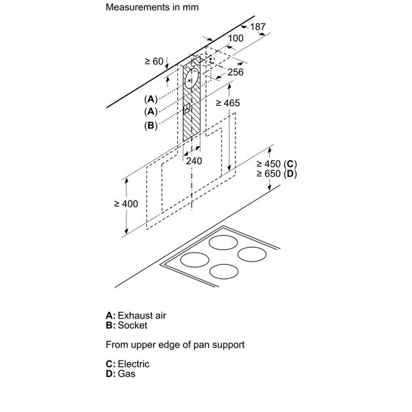 Máy hút mùi áp tường Bosch DWK97JQ60B Serie 8