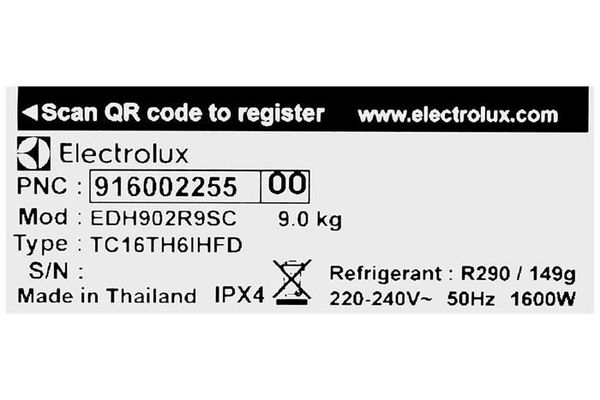 Máy sấy bơm nhiệt Electrolux UltimateCare 9 kg EDH902R9SC