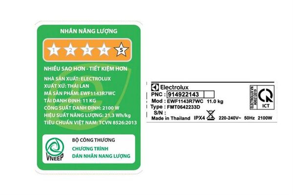 Máy giặt Electrolux UltimateCare 700 Inverter 11 kg EWF1143R7WC