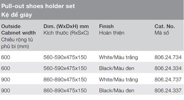 Kệ để giày Hafele 806.24.734