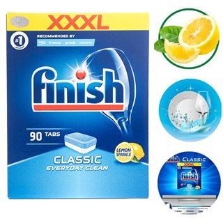 [Chính Hãng] Viên Rửa Chén Bát Finish Classic Hương Chanh - 90 Viên Siêu Tiết Kiệm Cho Máy Rửa Bát