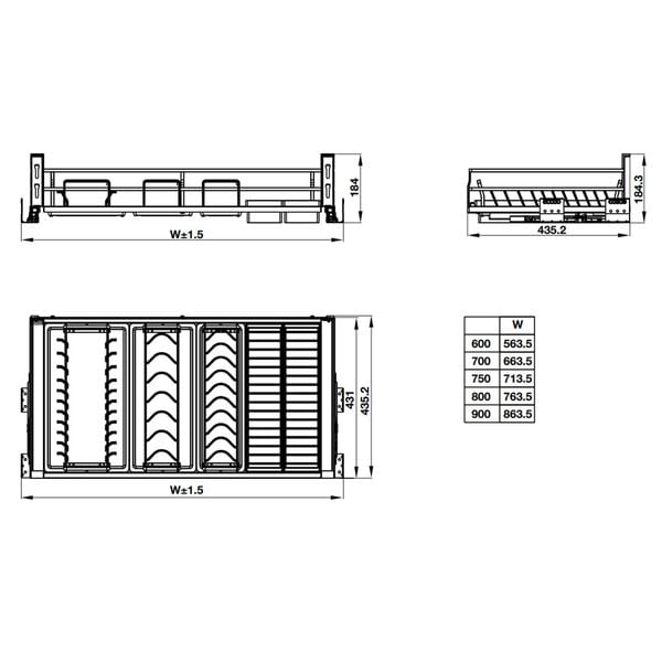 Phụ kiện Giá bát đĩa Hafele KOSMO KASON FLEX