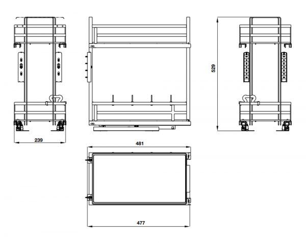 Phụ kiện Giá gia vị Hafele KOSMO OMERO 300