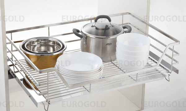 Giá xoong nồi inox 304, gắn cánh âm tủ Eurogold EP75B