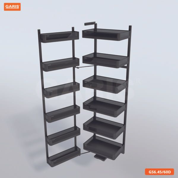 TỦ ĐỒ KHÔ 6 TẦNG KHAY NHÔM VÁCH KÍNH, CÁNH MỞ GARIS GS6.60D(KÍNH TỐI)