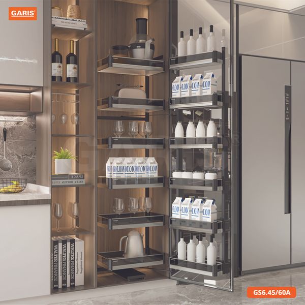 TỦ ĐỒ KHÔ 6 TẦNG, KHAY NHÔM VÁCH KÍNH, CÁNH MỞ GARIS GS6.45A(KÍNH SÁNG)