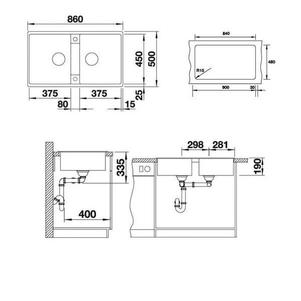 Chậu đá blancozia 9 567.68.949 màu xám