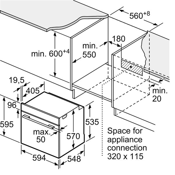 Lò nướng âm tủ Bosch HBA5570S0B Serie 6