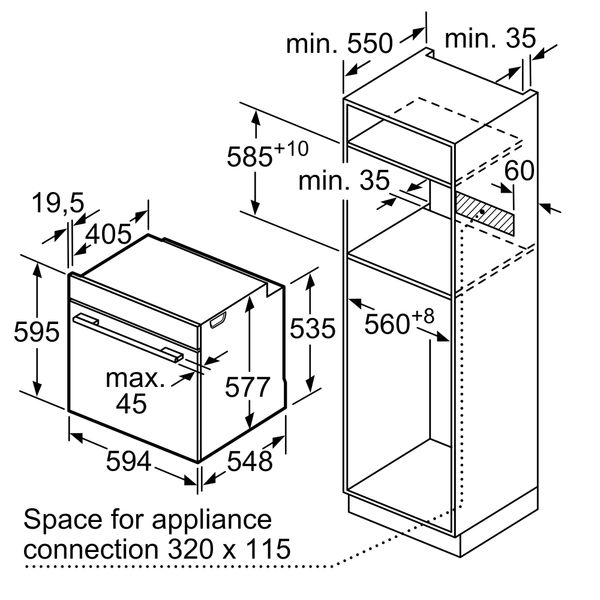 Lò nướng âm tủ Bosch HBG633BS1A Serie 8
