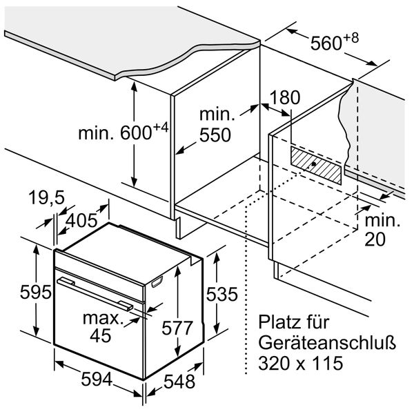 Lò nướng âm tủ Bosch HBG635BB1 Serie 8