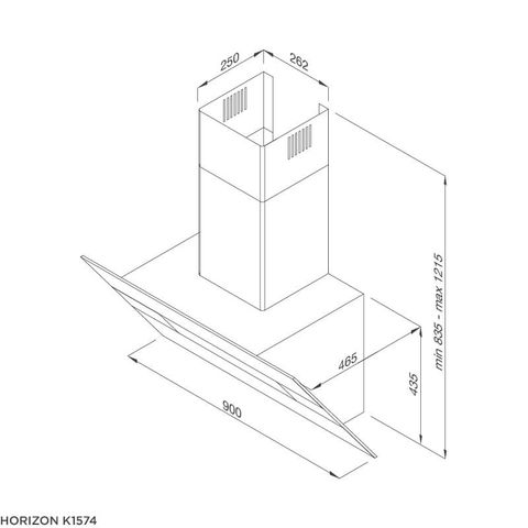 Hút mùi áp tường Malloca Horizon K1574