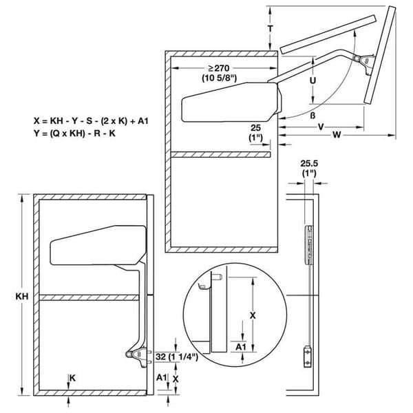 Tay nâng điện Hafele FREE FOLD SHORT