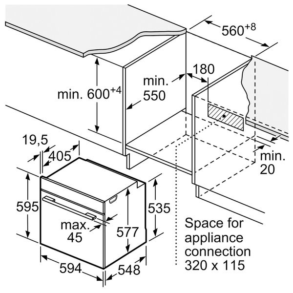 Lò nướng âm tủ Bosch HSG636BB1 Serie 8