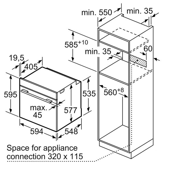 Lò nướng âm tủ Bosch HSG636BB1 Serie 8