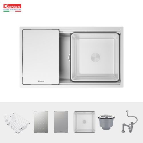 Chậu rửa bát âm Konox KN7644SU Dekor TẶNG VÒI RENO