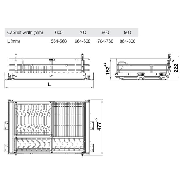 GIÁ BÁT ĐĨA HAFELE KASON INOX304 800MM 549.04.046