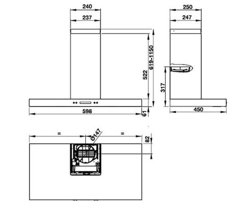 Hút mùi áp tường Hafele HH-WI60B 539.81.173