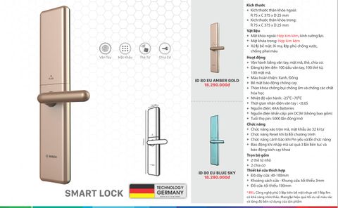 Khoá điện từ Bosch ID 80 EU AMBER GOLD