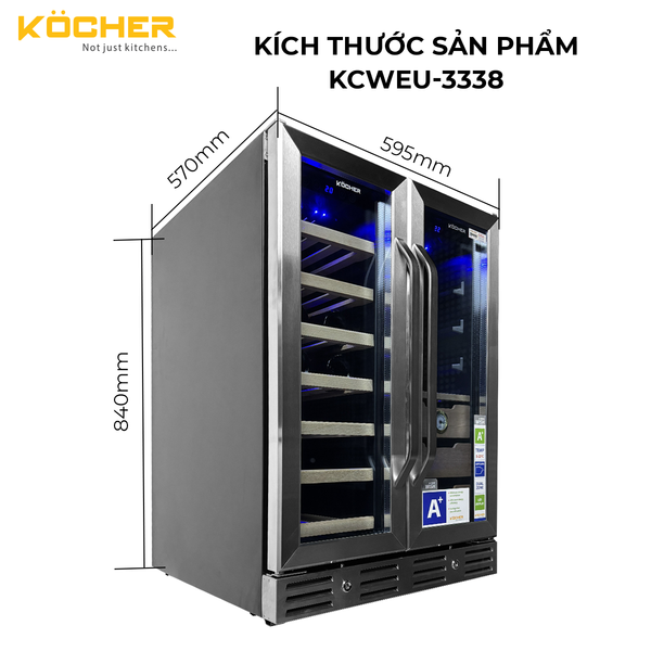 Tủ bảo quản rượu tích hợp tủ Cigar Kocher KCWEU3338B