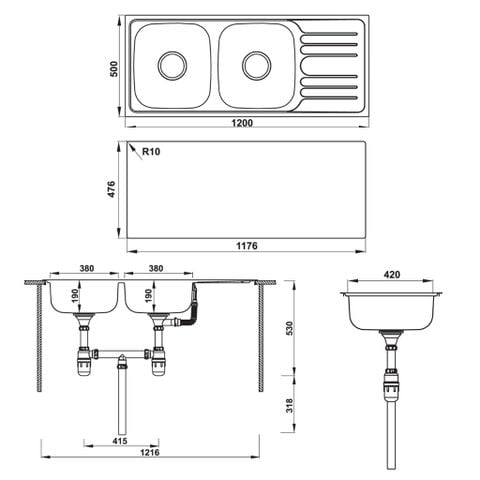 Chậu dương Hafele 567.20.513