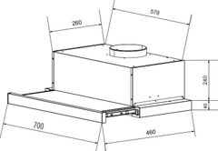 Hút mùi âm tủ Eurosun EH-70AF86W (Trắng)