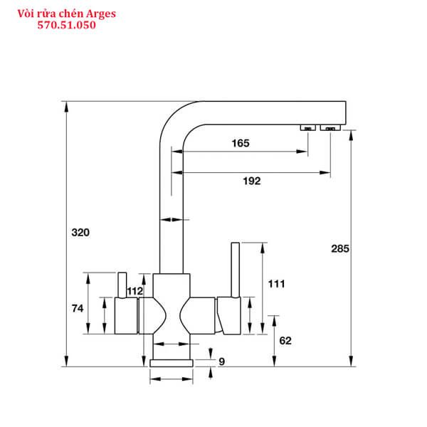 Vòi ba đường nước hafele arges 570.51.050