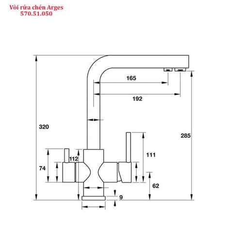 Vòi ba đường nước hafele arges 570.51.050