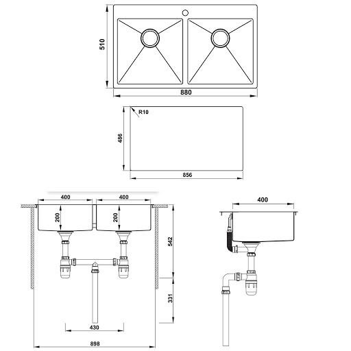 Chậu âm Hafele HS-SD8851 567.20.537