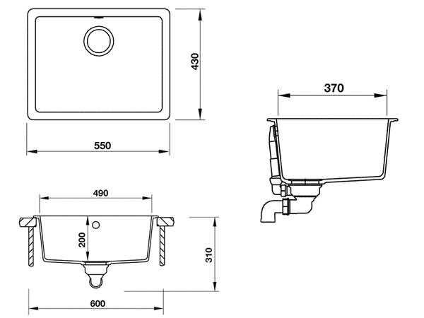 Chậu âm Hafele HS-GS5543 570.35.330