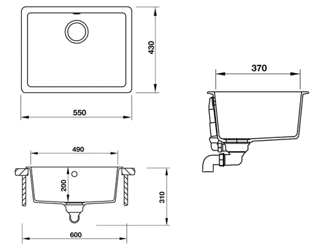 Chậu âm Hafele HS-GS5543 570.35.330