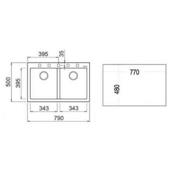Chậu rửa bát Teka FORSQUARE 2B 790 BLACK