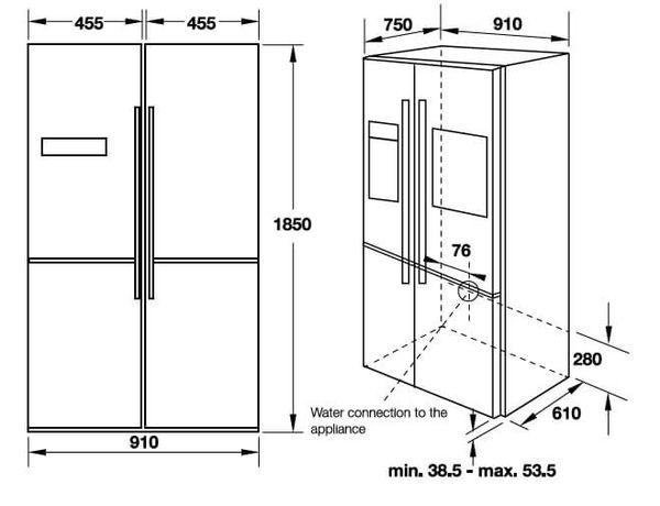 Tủ lạnh Hafele HF-SBSIB 539.16.230