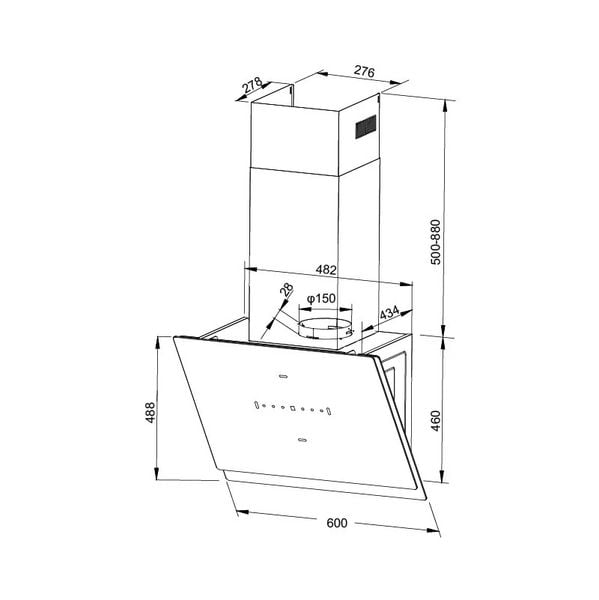 Hút mùi áp tường Malloca MC 60GTC
