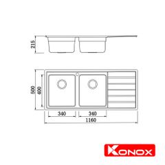 Chậu rửa Konox Premium KS11650 2B