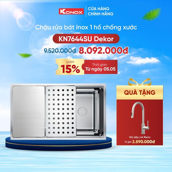 Mua Chậu rửa bát âm Konox KN7644SU Dekor tặng ngay vòi dây rút Reno cao cấp