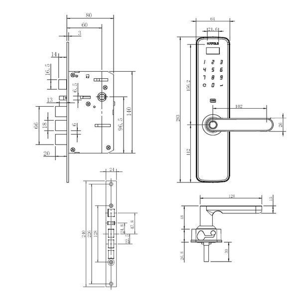 Khóa điện tử Hafele DL7100 ( 912.05.498/ 912.05.935)