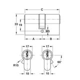 RUỘT KHÓA HAFELE 916.00.057 MÀU VÀNG