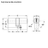 RUỘT KHÓA HAI ĐẦU CHÌA HAFELE 916.96.040