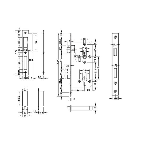 THÂN KHÓA ĐỒNG HAFELE 911.02.069